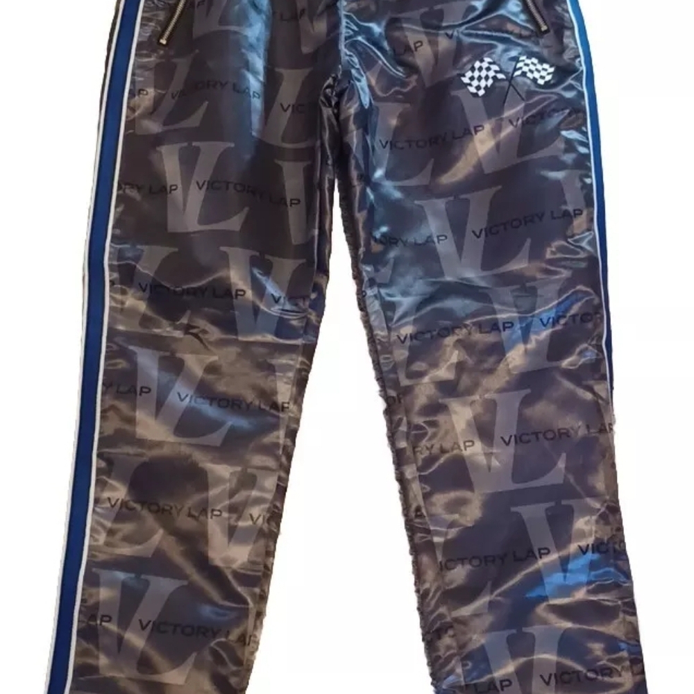 Classics Victory Lap Large Racecar‎ satin pants lined Nascar Black